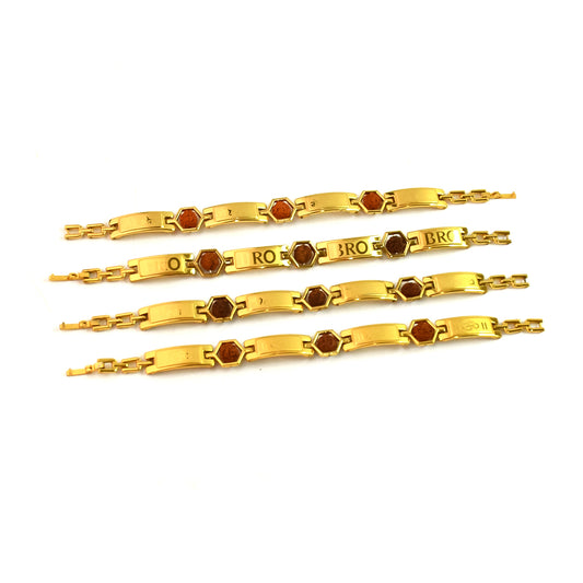 Gold Plated Hexa Bead Bracelet Rakhi For Brother (1 Pc)