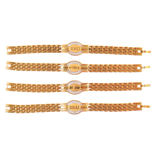 Rakhi Bracelet For Brother Metal Chain Style Rakhi With Mixed Designs (1 Pc)