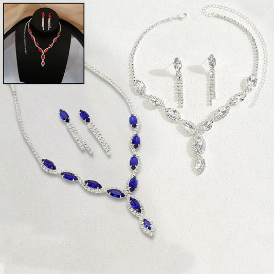 Necklace And Earrings Set Wedding Jewelry Set (1 Set Mix Color)