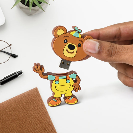 Portable Cartoon Shape Silicone Usb Pen Drive Flash Disk (15 Gb With Baby Rhymes Song 1 Pc)