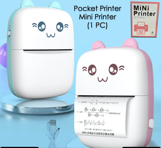 8838 Pocket Mini Printer Mobile Phone Bluetooth Connection Wireless Mini Thermal Printer With Android Or Ios App For Pictures Portable Smart Printercontains 1 Rolls Thermal Paper With Fast Paper Output For Photo Image